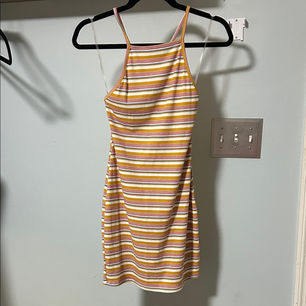 Blue Blush Multicolor Striped Mini Dress